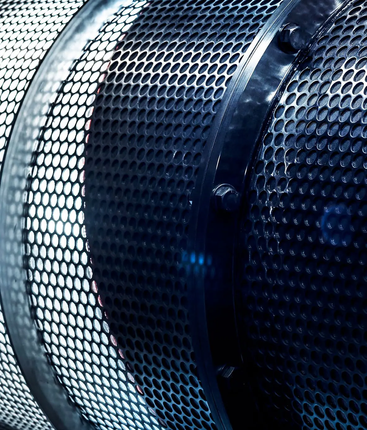 Perforated screen drum of the Andritz C-Press screw press